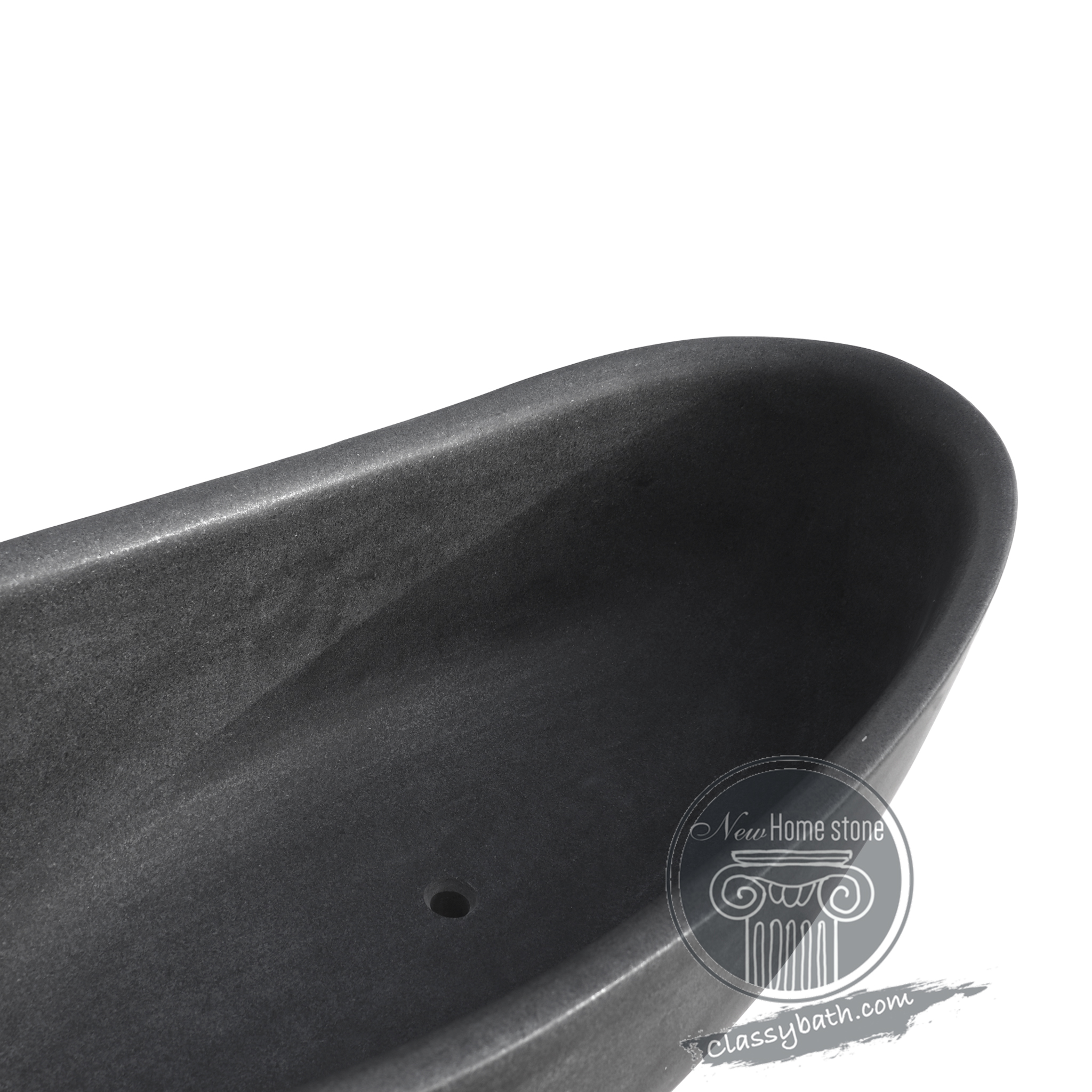 Black matt finish stone bathtub