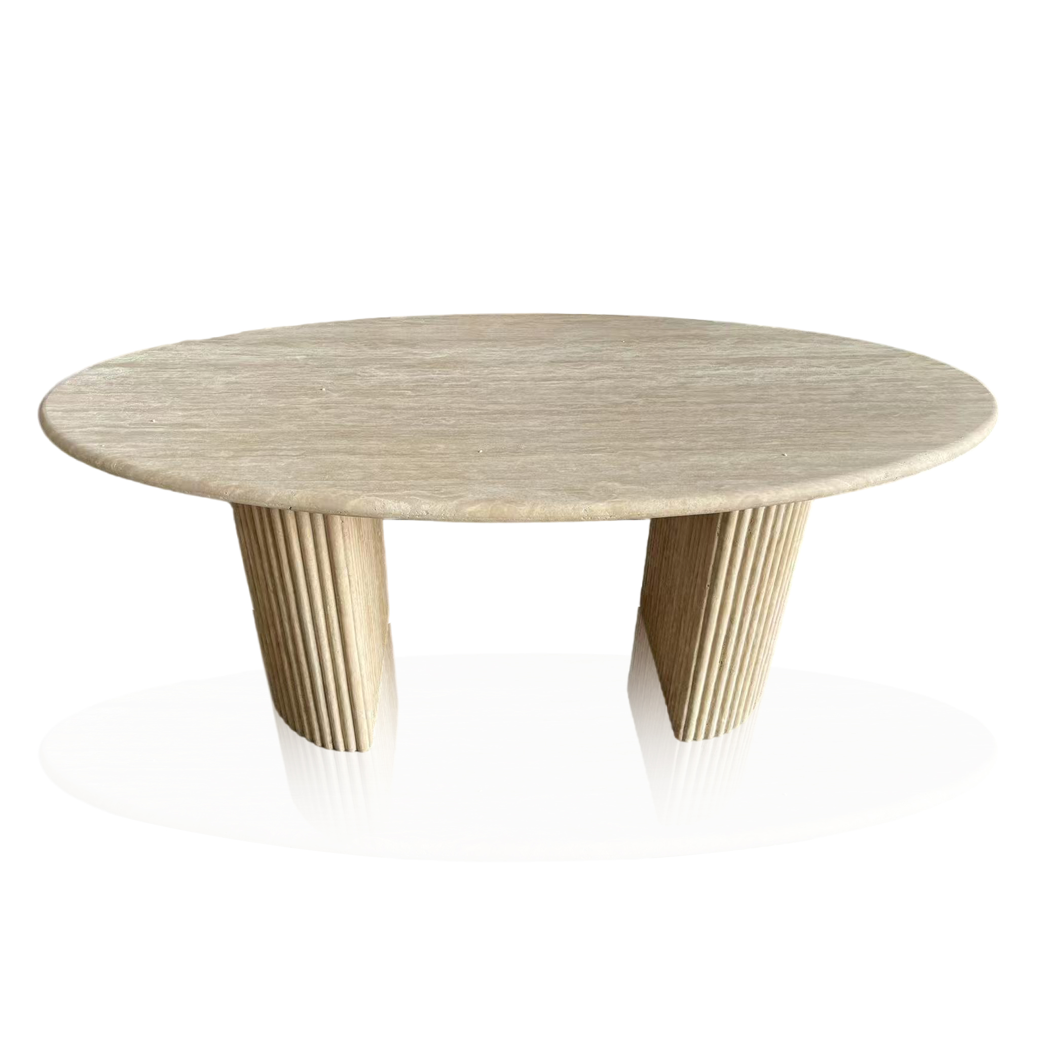 Oval marble dining table