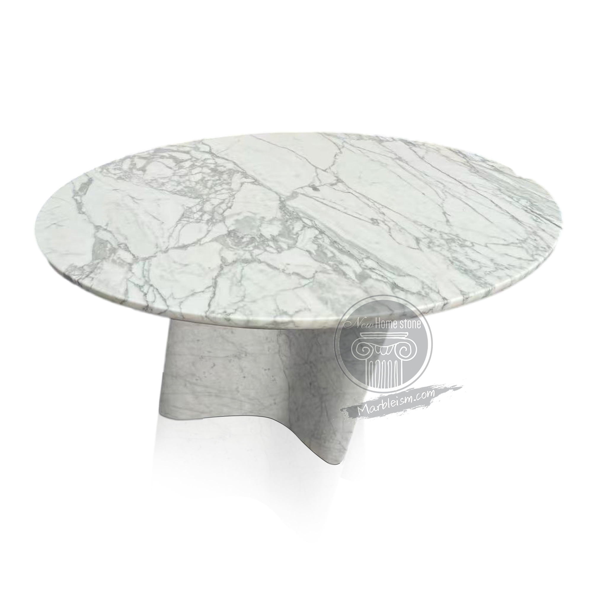 White Carrara marble table