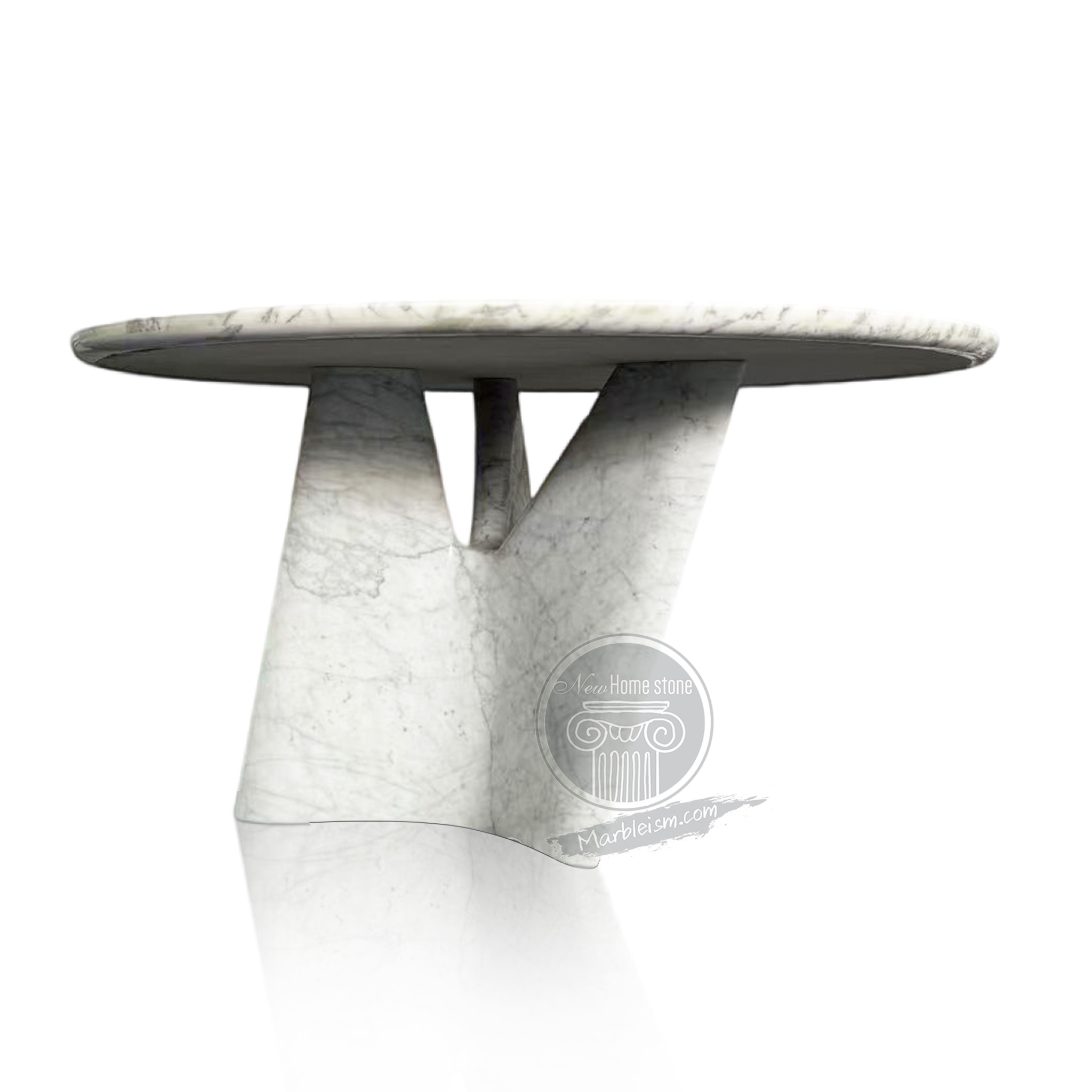 White Carrara marble table
