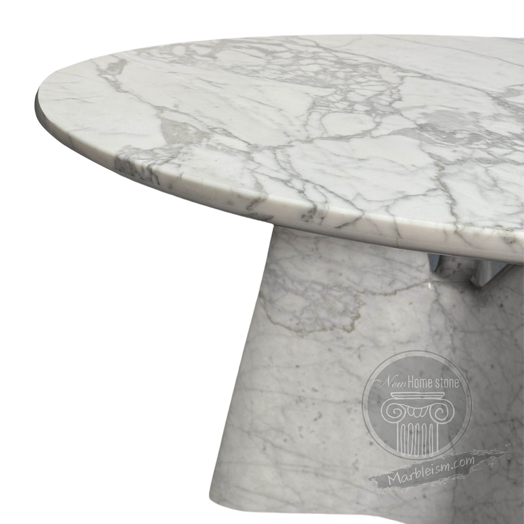White Carrara marble table