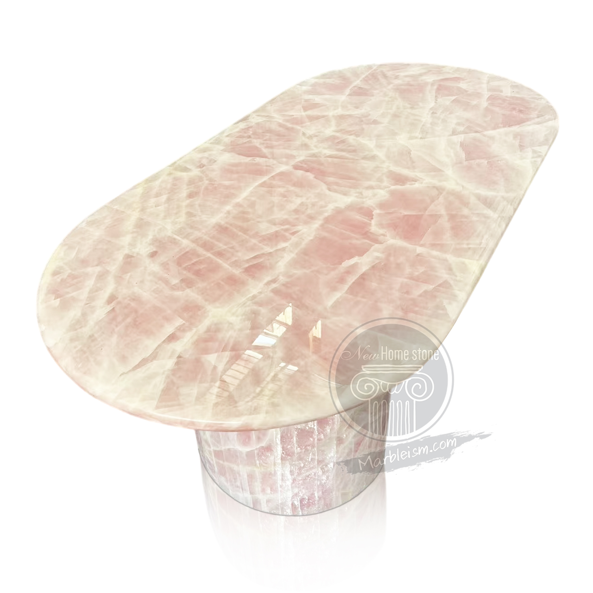 Pink onyx marble dining table