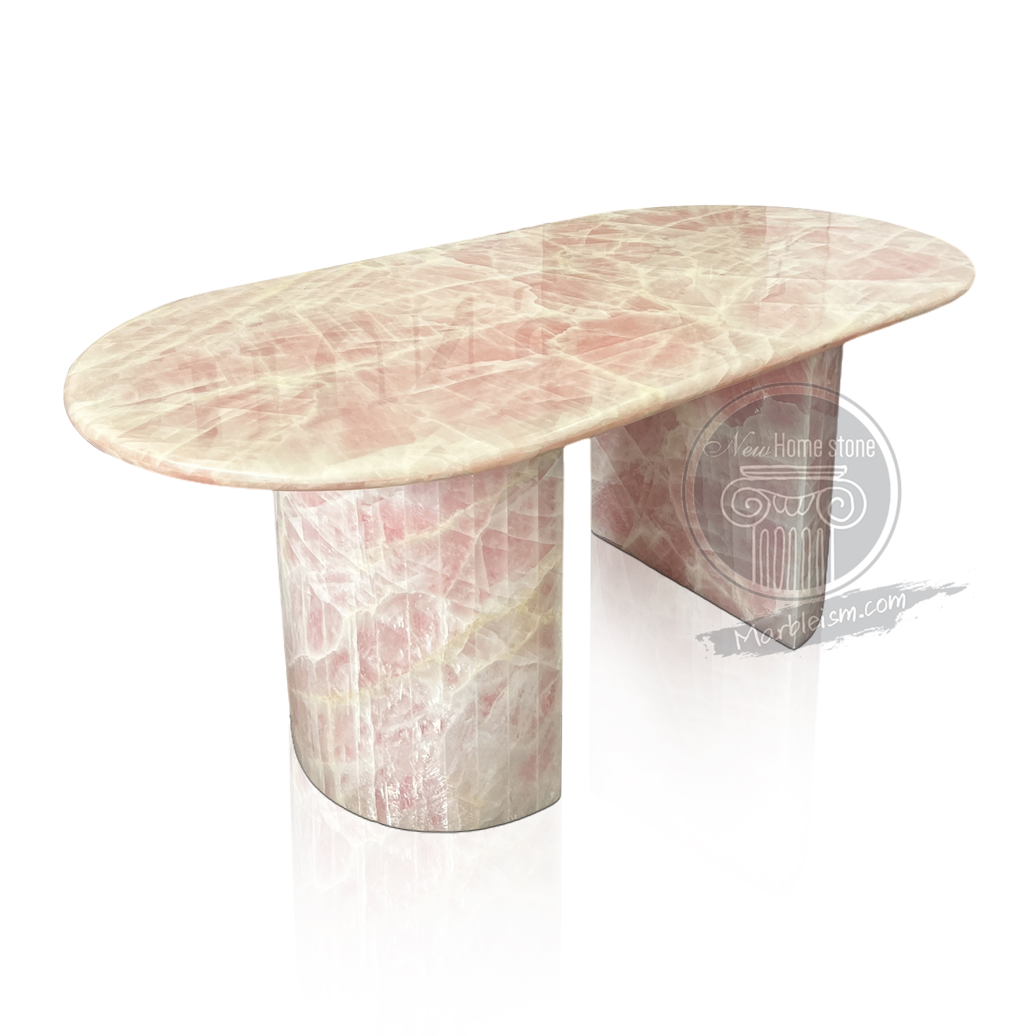 Pink onyx marble dining table