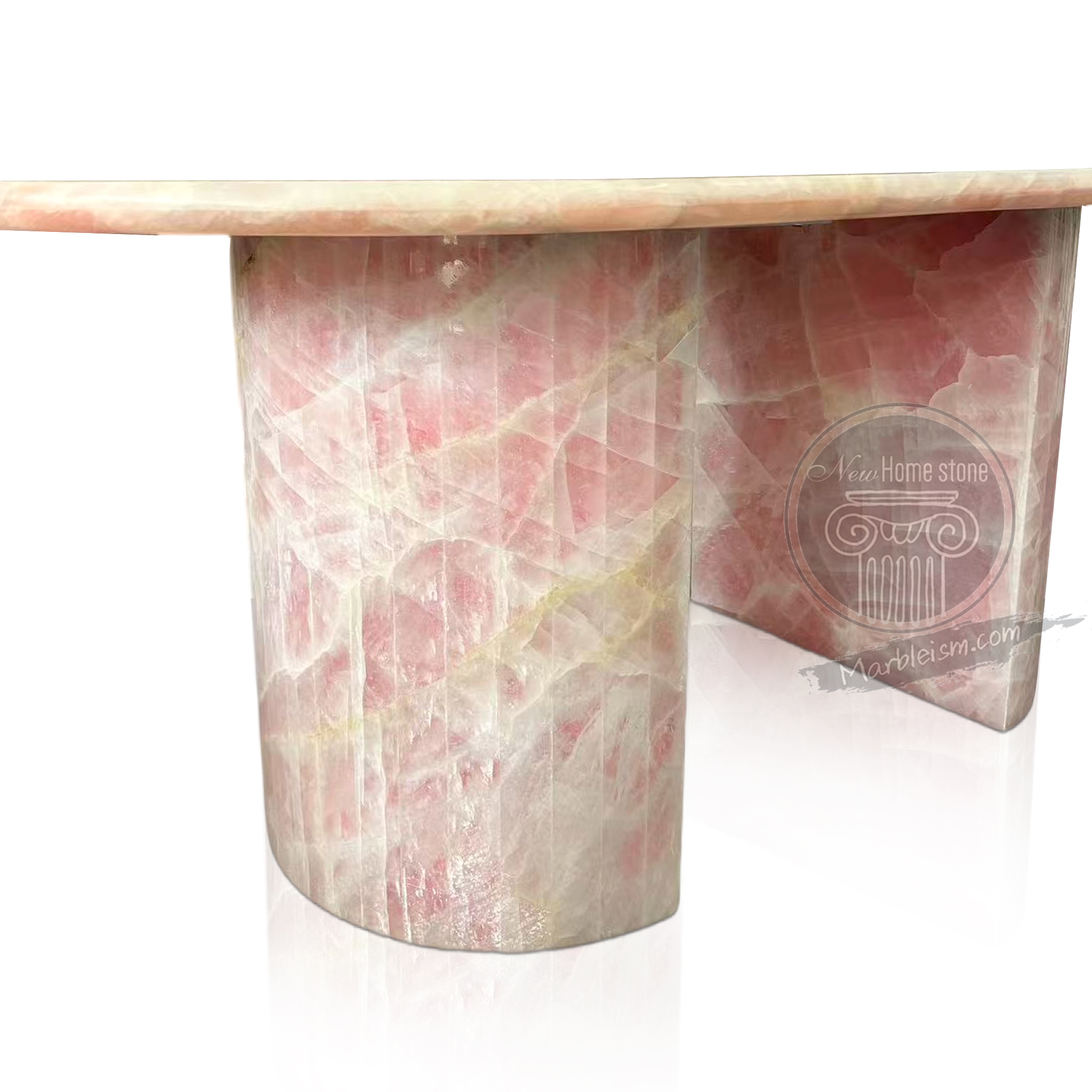 Pink onyx marble dining table