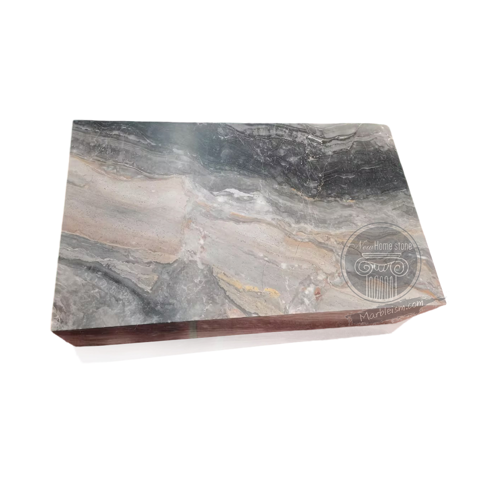 Plinth block marble coffee table