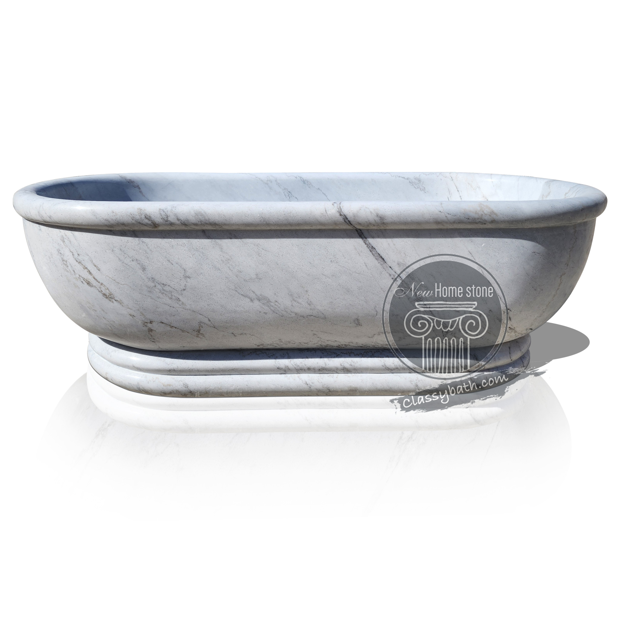 White marble bath tub with pedestal