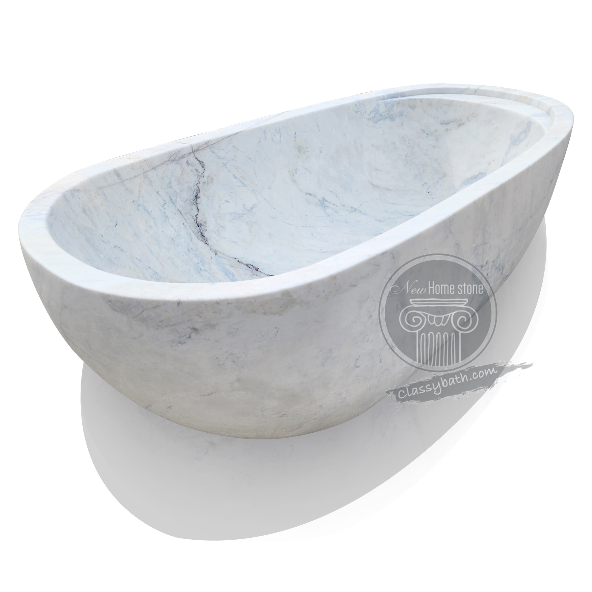 	
Arabescato Marble bath tub with cup holder design
Turn