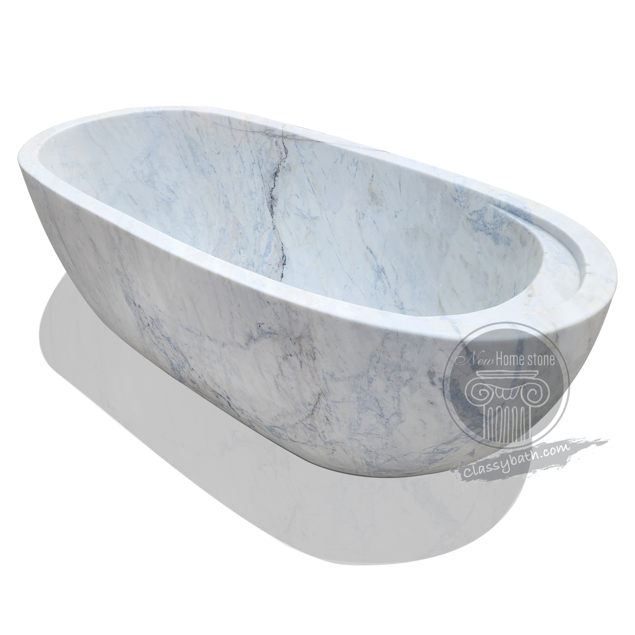 	
Arabescato Marble bath tub with cup holder design
Turn
