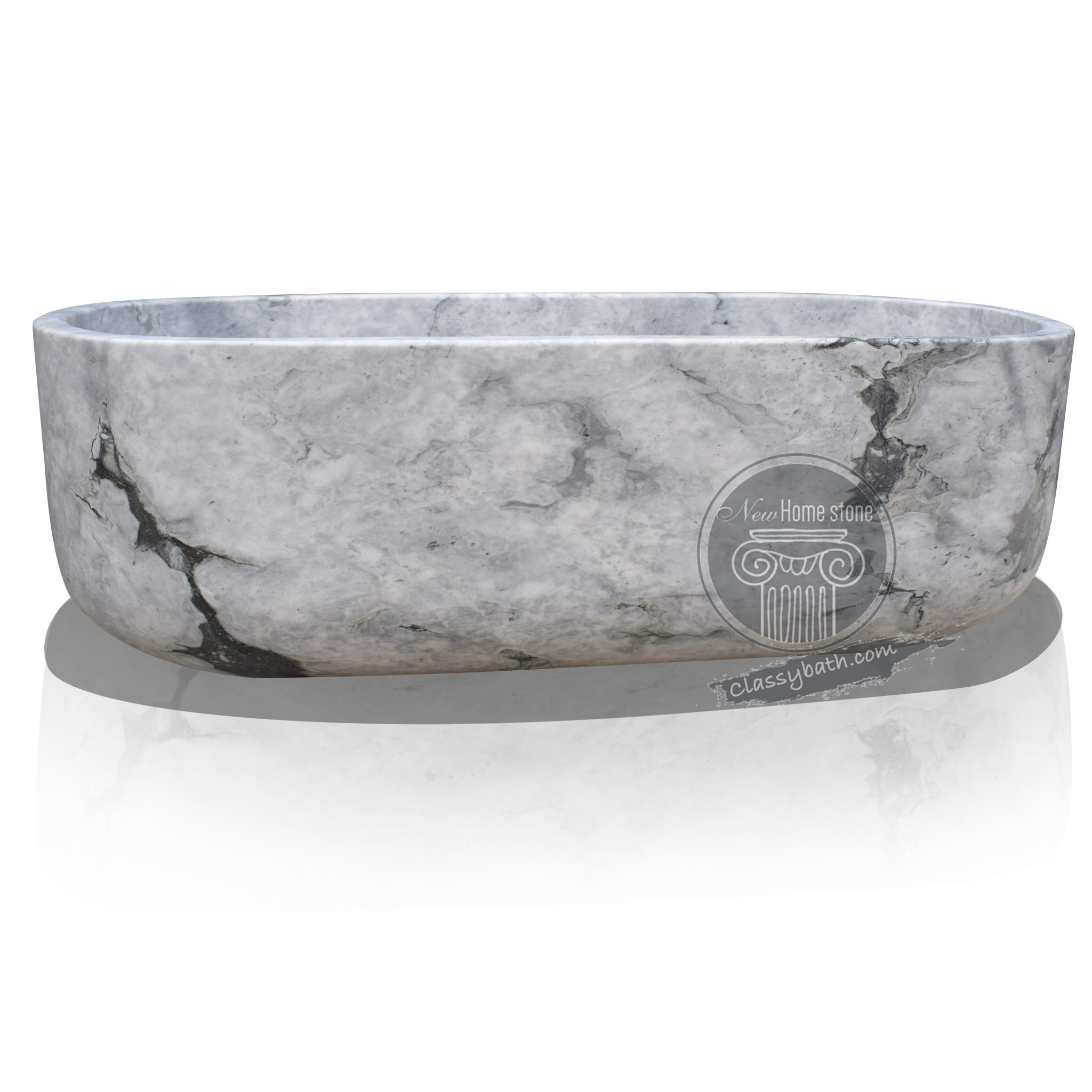 Arabescato marble bathtub