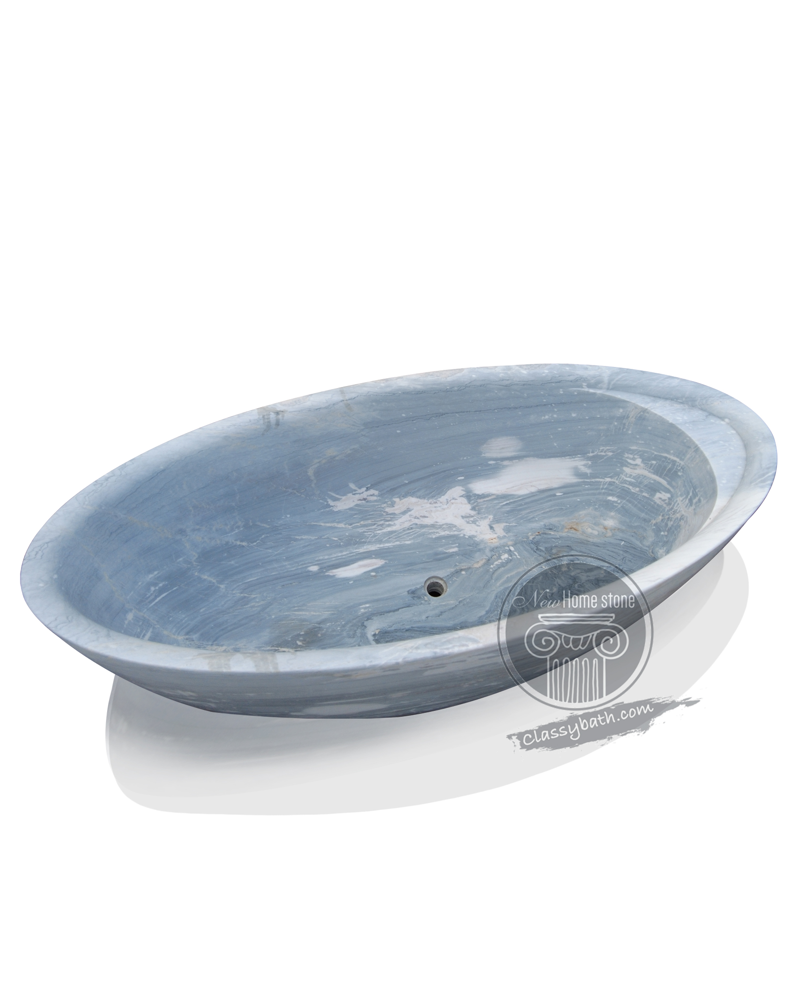 Rare Light Blue Stone Freestanding Bathtub