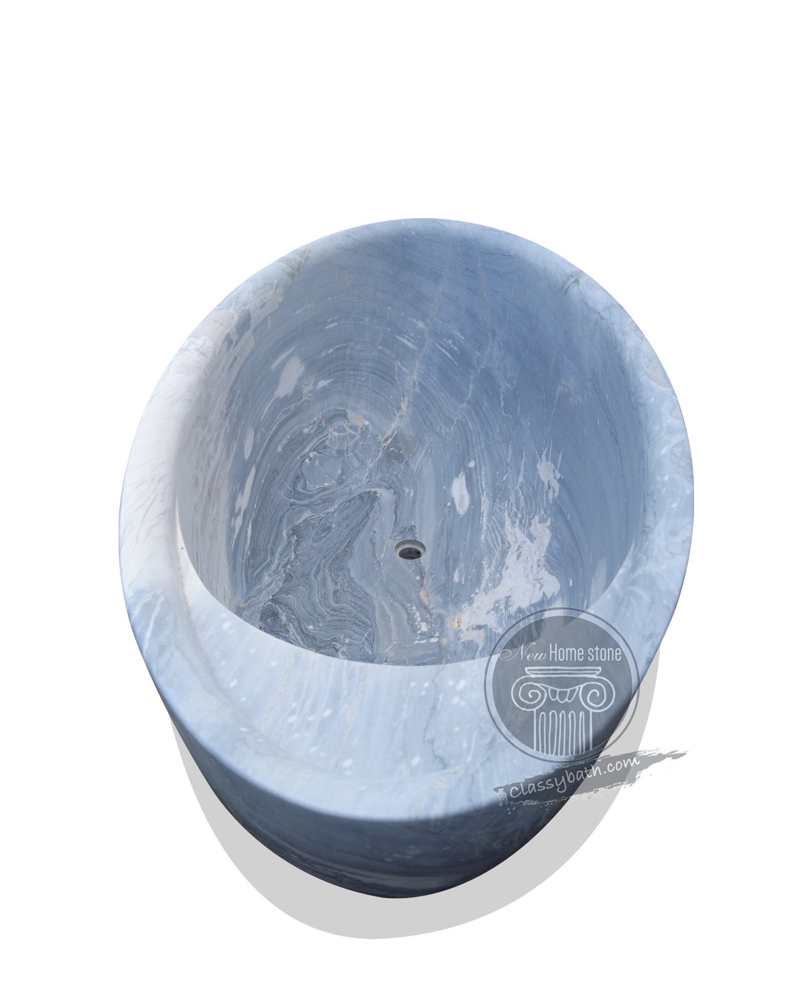 Rare Light Blue Stone Freestanding Bathtub