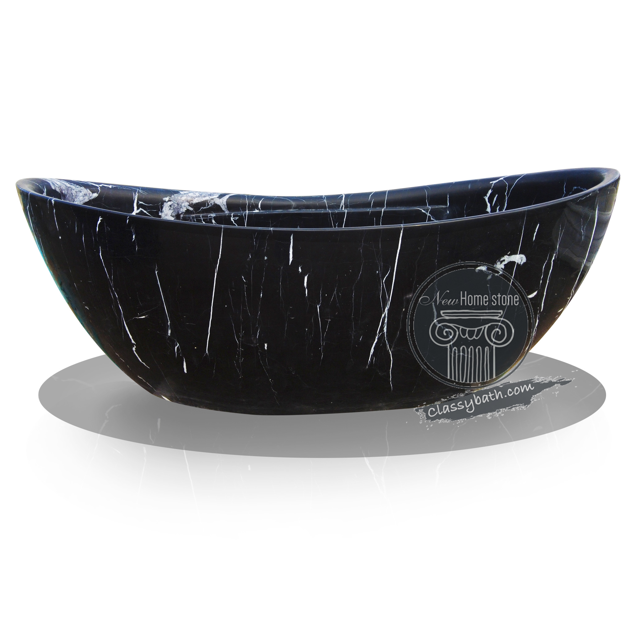 Nero Marquina Black Stone Freestanding Tub