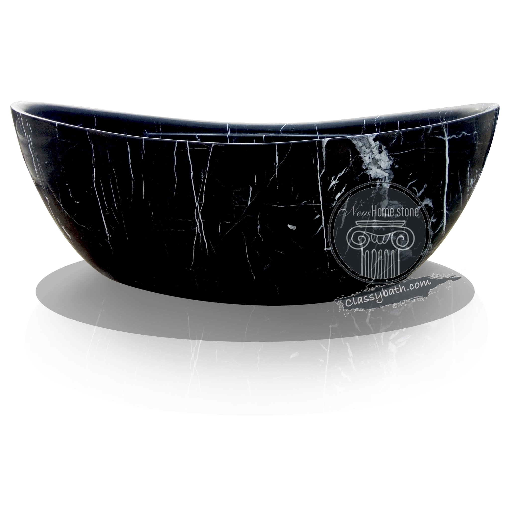 Nero Marquina Black Stone Freestanding Tub