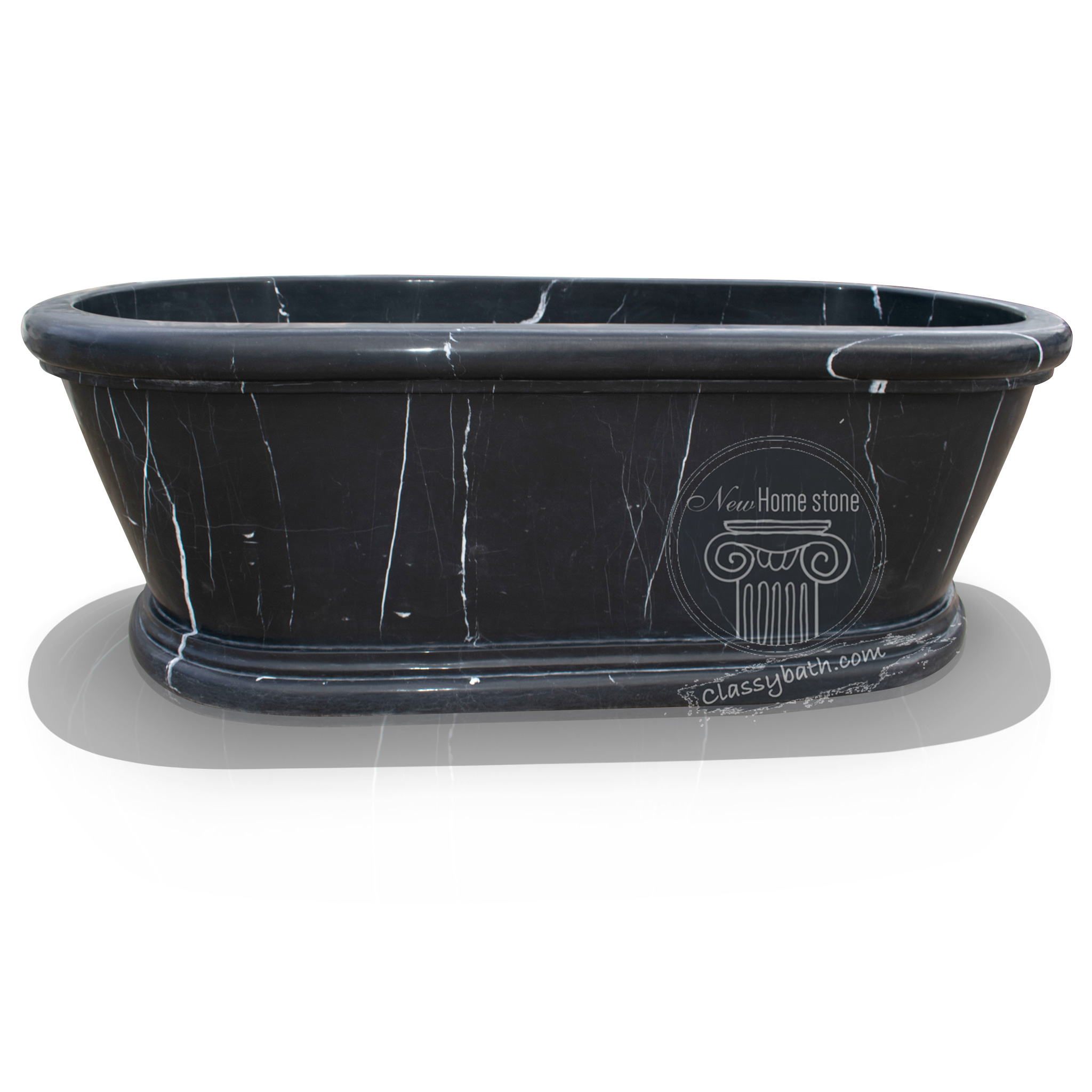 Nero Marquina Black Marble Tub 
