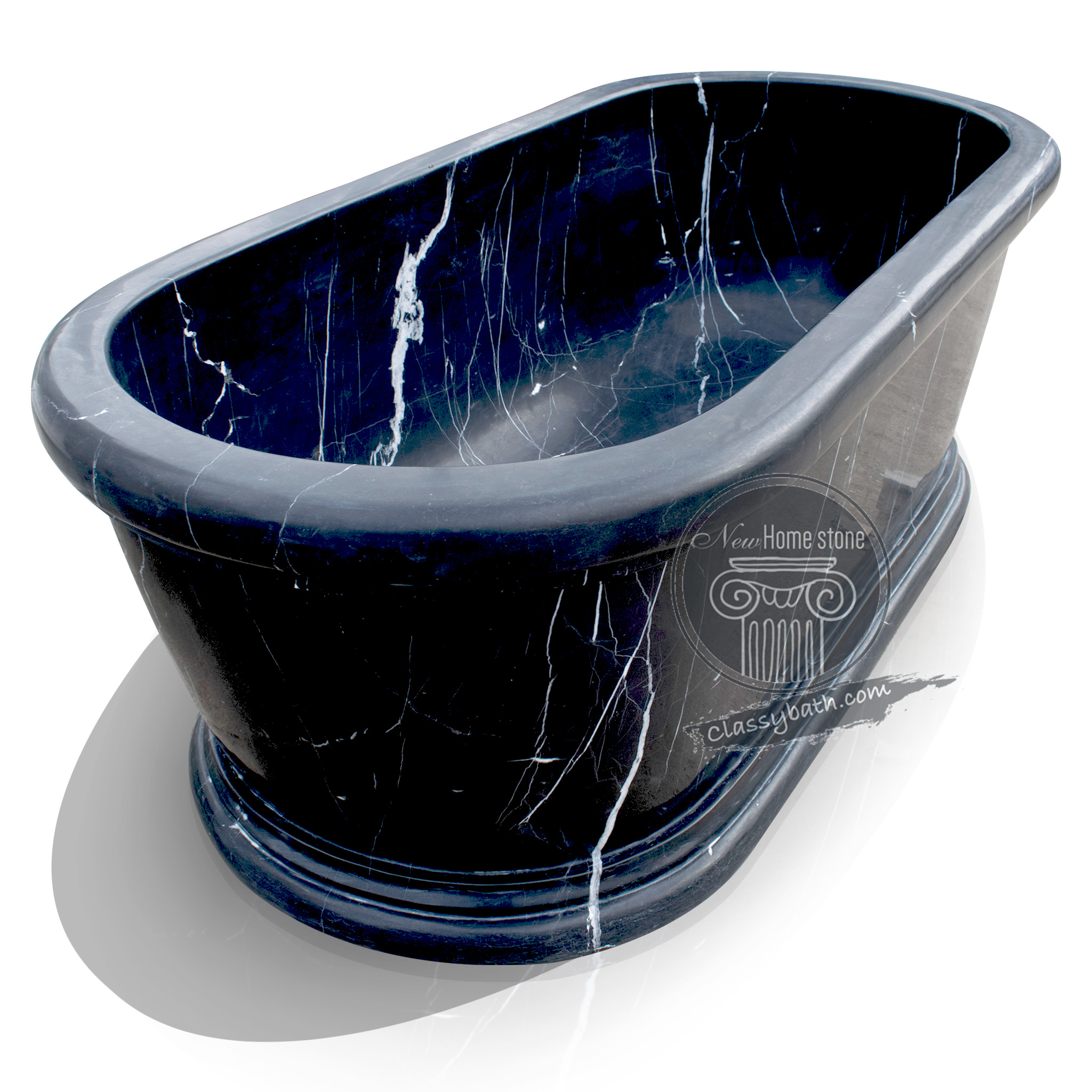 Nero Marquina Black Marble Tub 