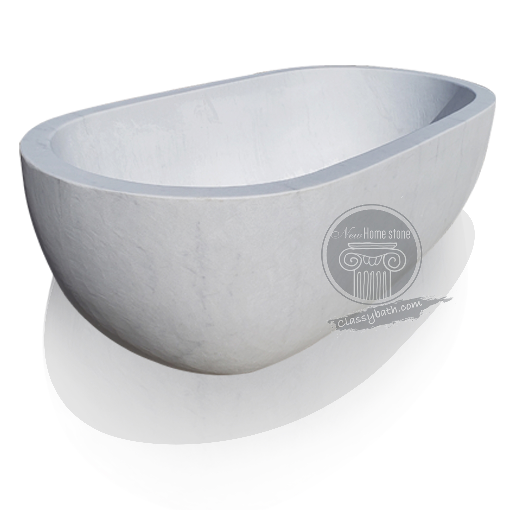 Absolute White Marble Freestanding Bathtub – Hand