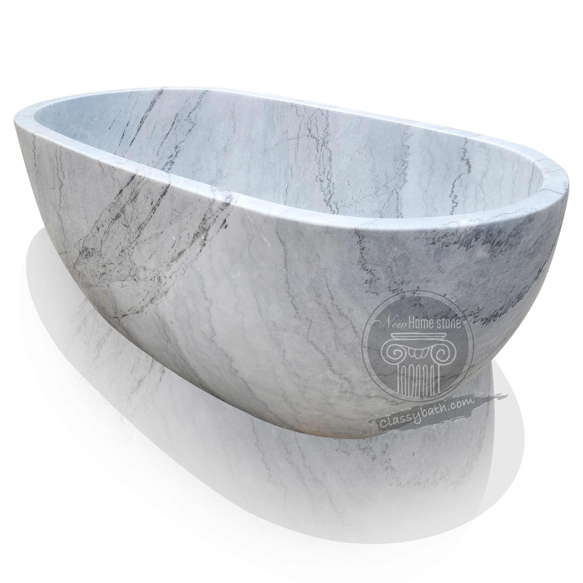 Carrara gray marble bath tub