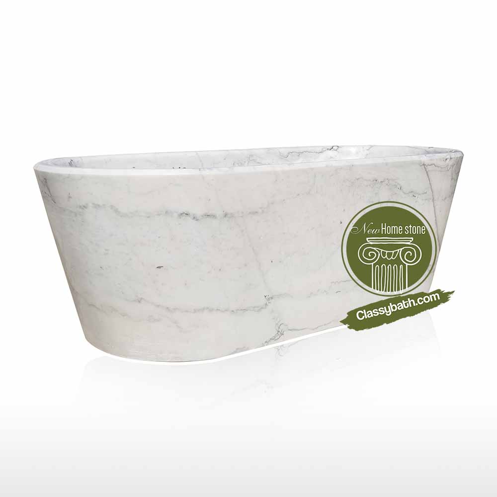 White Natural Marble Bathtub
