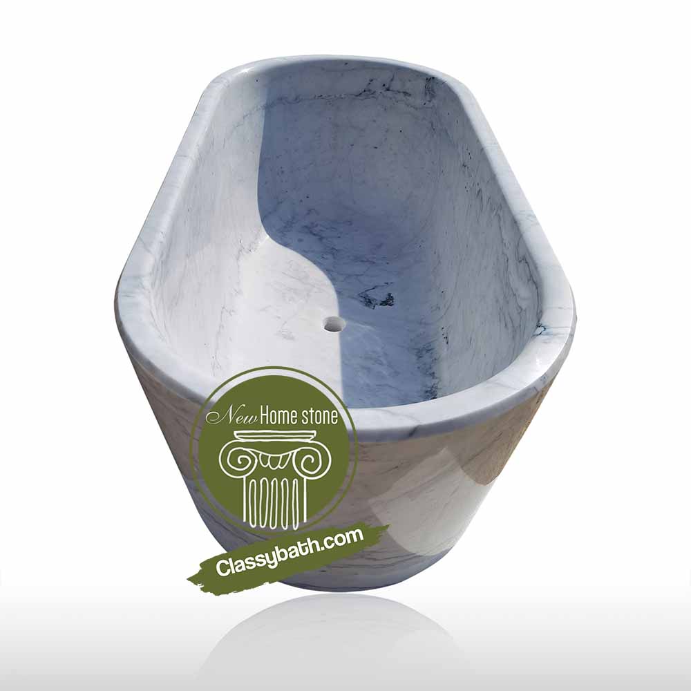 White Natural Marble Bathtub