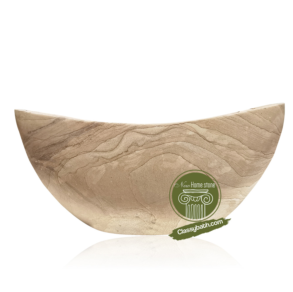 Nimbly Swooping Up And Down Freestanding Granite Bathtub