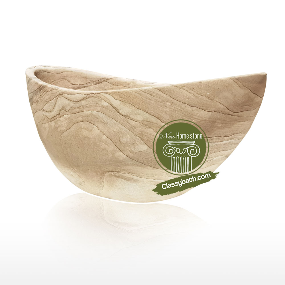 Nimbly Swooping Up And Down Freestanding Granite Bathtub