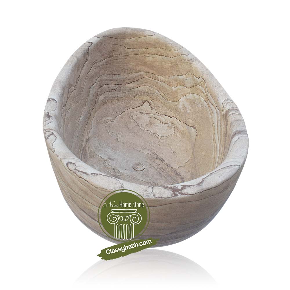 Nimbly Swooping Up And Down Freestanding Granite Bathtub