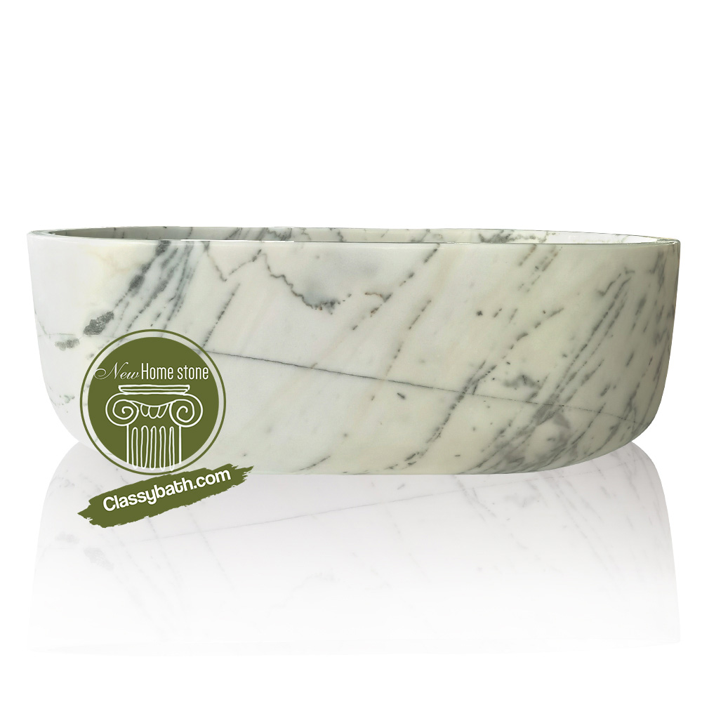 Gently Curved Corners Natural Stone Bathtub