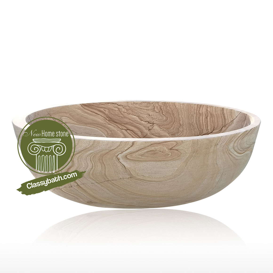 Wood Like Color Natural Marble Bathtub