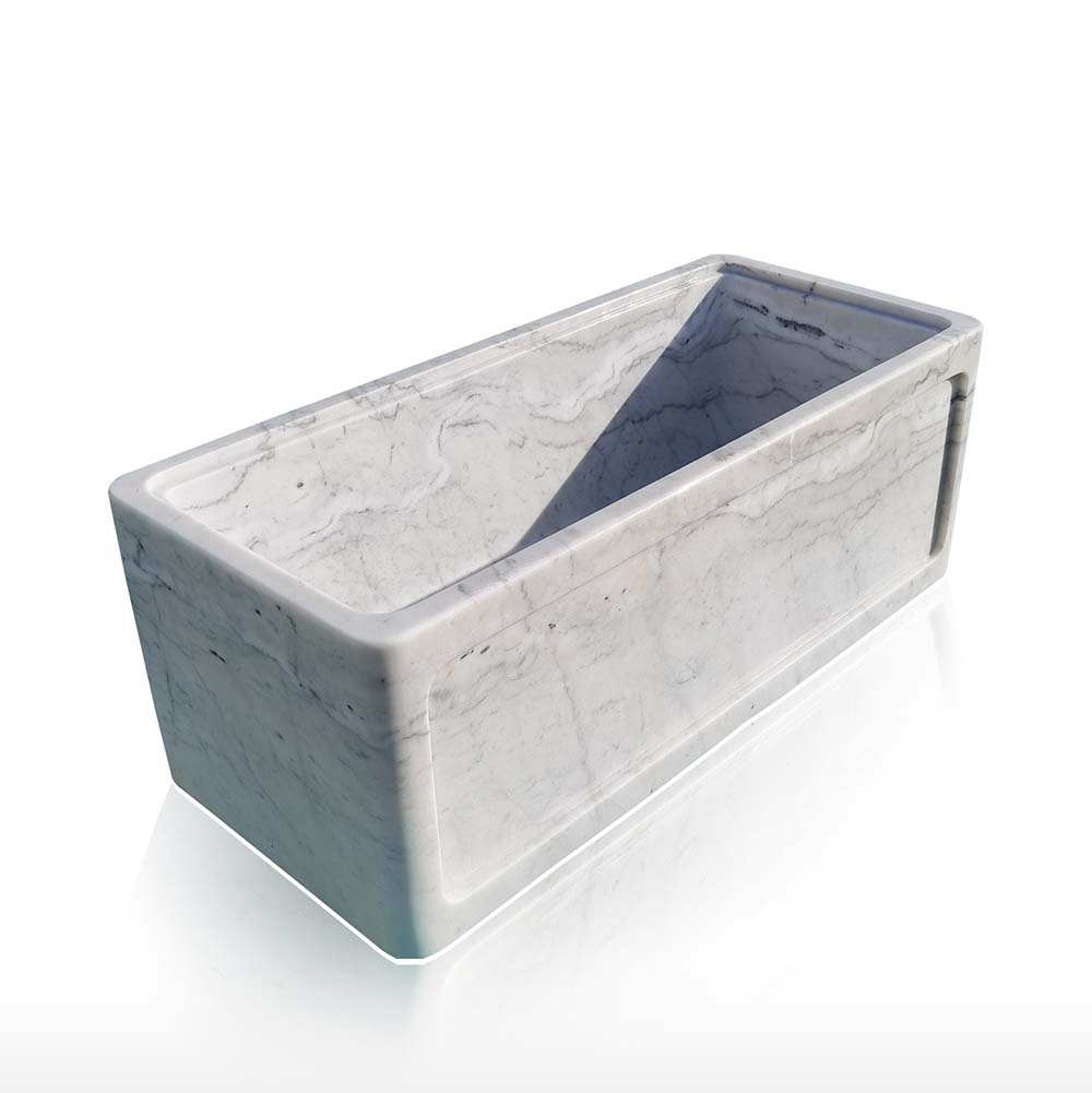 Sleekly Modern Natural Marble Stone Bathtub